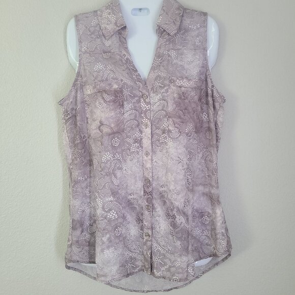 Express The Portofino Sleeveless Button-Up Blouse Women's Size M - Picture 1 of 12